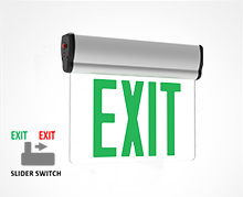LED EDGE-LIT UNIVERSAL RED / GREEN EXIT SIGN