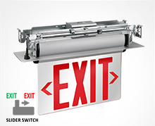 EDGE-LIT UNIVERSAL RED / GREEN EXIT SIGN