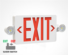 COMPACT EXIT / EMERGENCY COMBO UNIVERSAL RED / GREEN